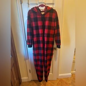 Love Red and Black Plaid Fleet Onesie
